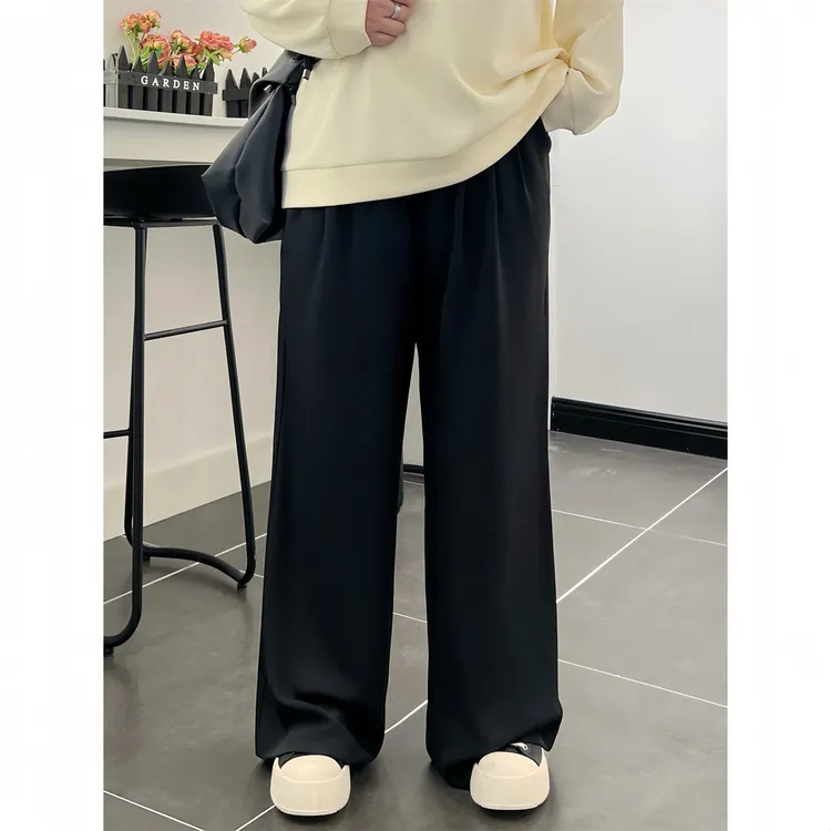 【断码捡漏】大码女装花契200斤胖mm时髦韩系垂感直筒休闲裤1694-X