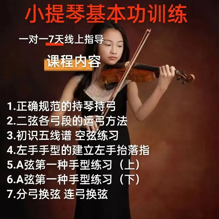 小提琴基本功7天训练课 演奏练习学习视频教学 一对一45分钟每次