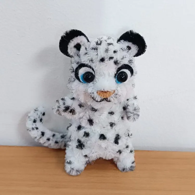 【英家手作】扭扭棒雪豹DIY手工材料包送教程可做两个（非成品）