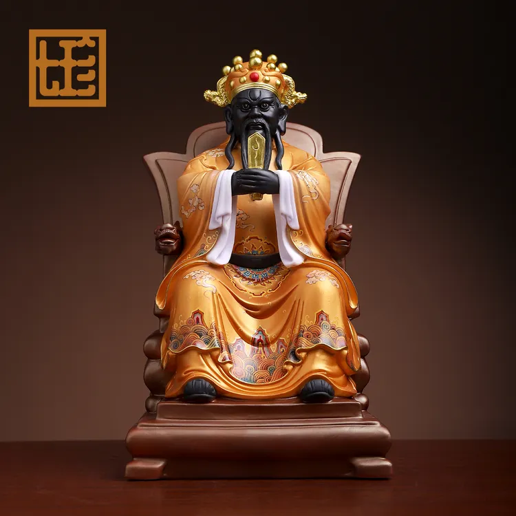 七珍德化陶瓷龙五爷瓷像广济龙王财爷爷摆件家用财爷大黑龙君宝像