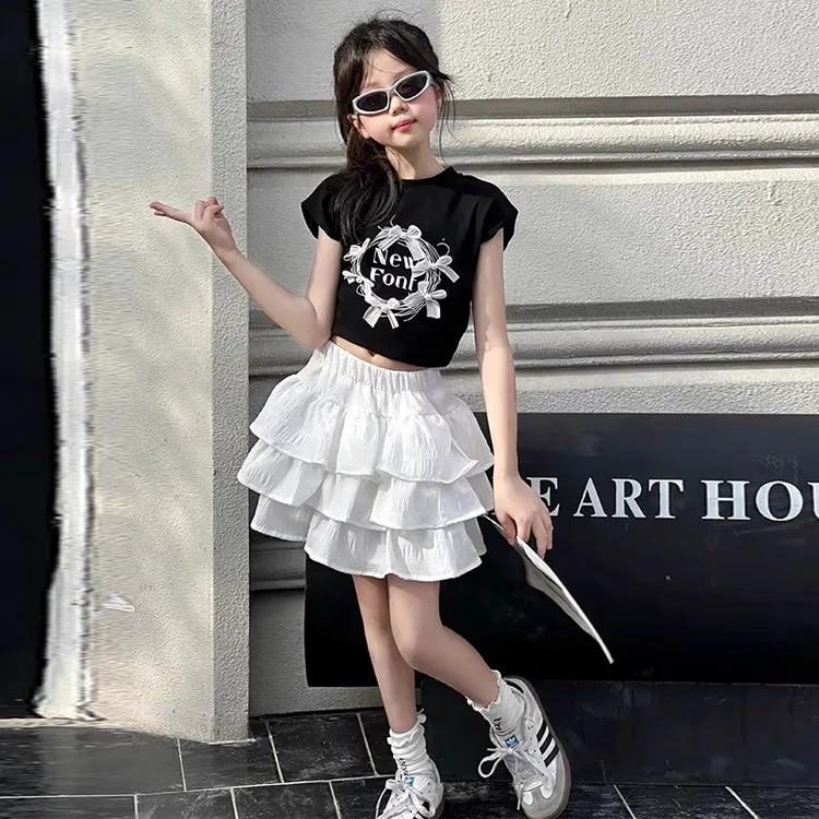 女童短裙夏季超好看百搭休闲半身裙2025中大童洋气时尚蛋糕裙子