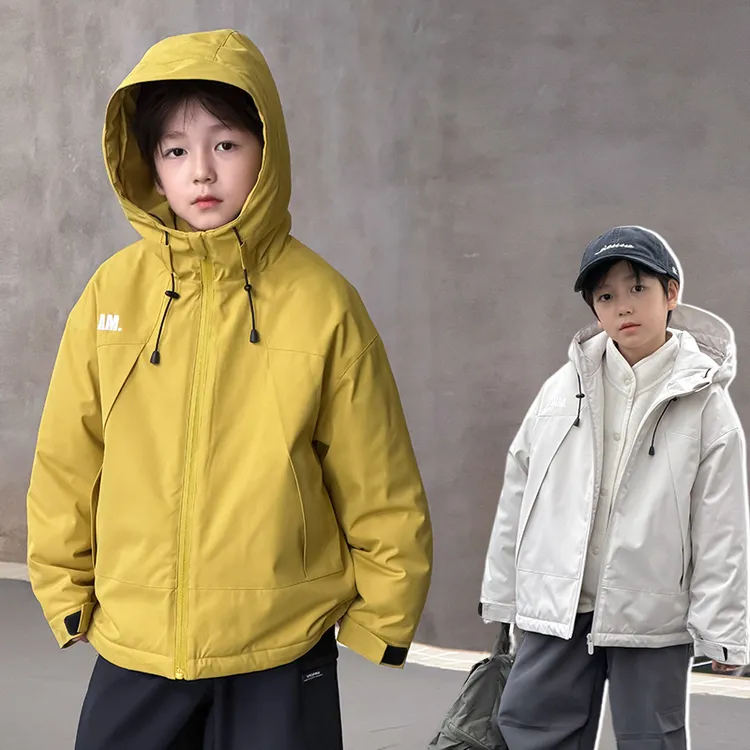 【依妈家】上新户外儿童防水防污保暖连帽棉服男童冬冲锋衣25H069