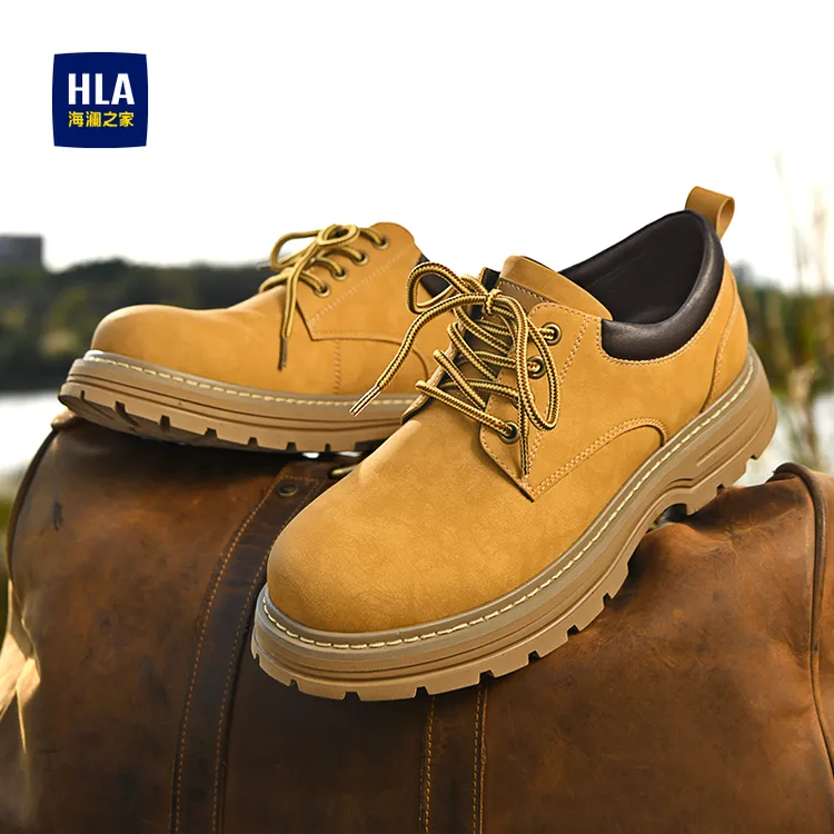 【抖音双11】海澜之家男鞋新款秋季户外低帮大黄靴潮工装靴马丁靴男