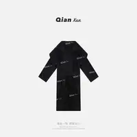 【千寻严选】【丹麦雪境】气质时尚纺貂绒加厚斗篷长款外套QXQ5WT3747