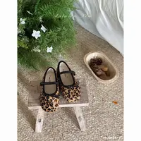 NIMO【豹纹爵士】韩版秋款琥珀系女宝百搭蝴蝶结复古洋气学步豹纹鞋