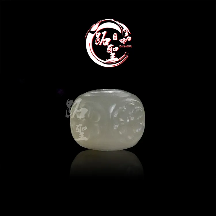 8MM和田玉格桑花方珠单珠文玩椰蒂手串手链配饰配珠顶珠散珠