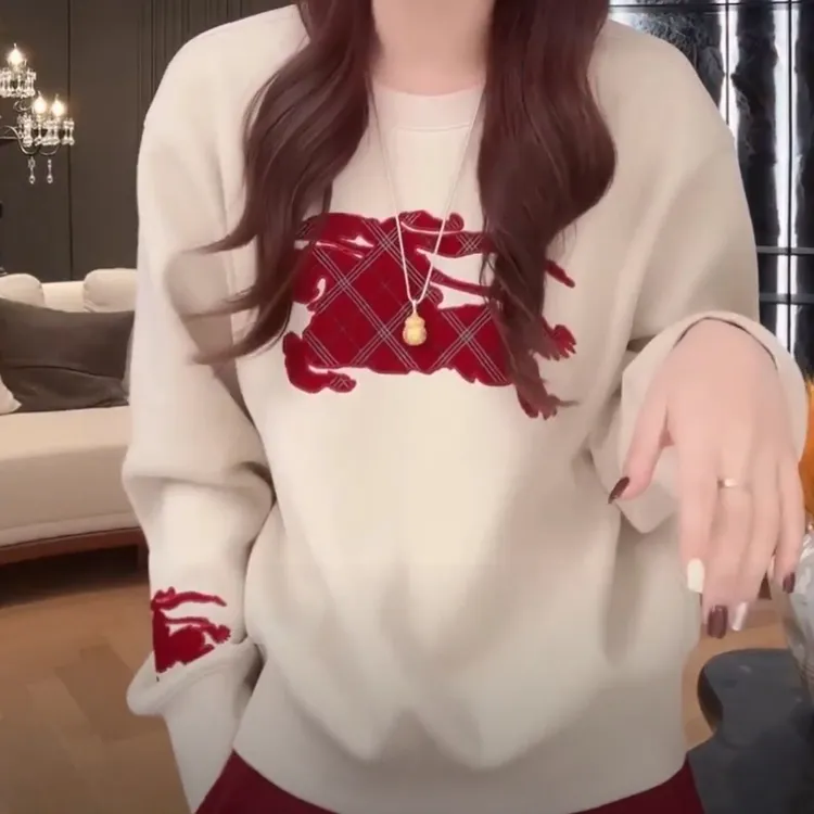 植绒撞色设计感圆领长袖卫衣女2026秋冬新款时尚百搭保暖休闲上衣