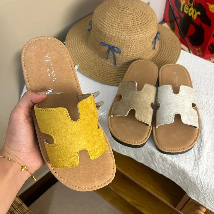 【35-42大码H拖鞋女夏外穿2025新款百搭软底沙滩时尚一字凉拖鞋