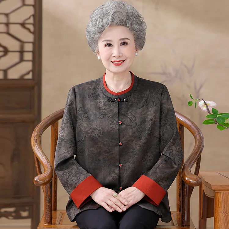 2025秋季新款时尚中式国风女士短外套洋气中老年妈妈款气质上衣