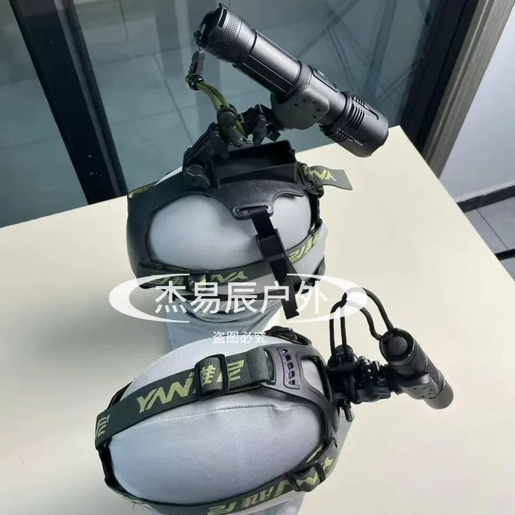 强光手电筒支架头戴支架手电夹头灯带战术手筒夹秒变头灯