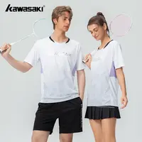 kawasaki/川崎极光系列羽毛球服男女比赛训练运动服套装夏季短袖