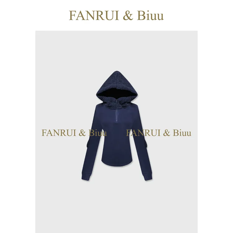 FANRUI/泛芮「贝贝biuu」颗粒连帽复古时髦洋气百搭显瘦卫衣B18847