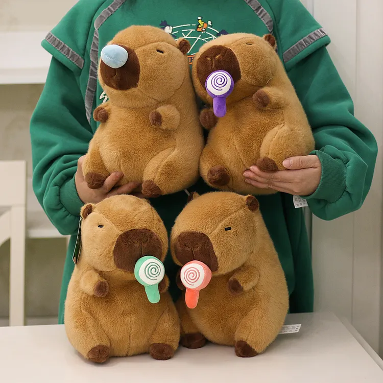 正版可爱萌拉动卡皮巴拉毛绒玩具豚鼠公仔玩偶生日礼物动物园水豚