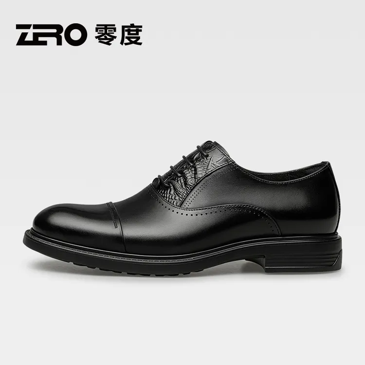 ZRO零度男士休闲皮鞋商务男士正装皮鞋秋季真皮纯色休闲皮鞋53699