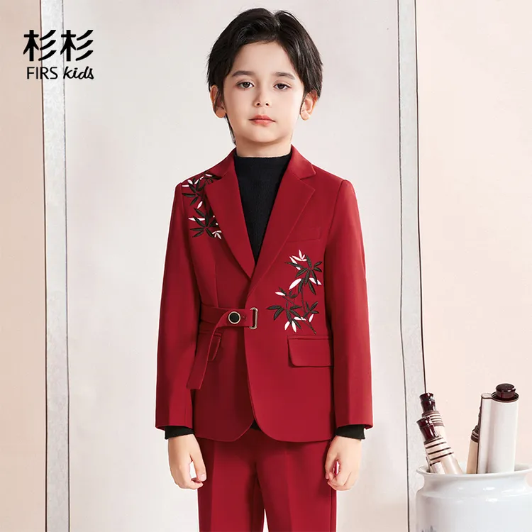 FIRS kids/杉杉休闲风常规礼服走秀婚礼西服双排扣中国风新年款