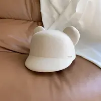 可爱米奇耳朵羊毛帽子女秋冬韩系百搭显脸小保暖时装帽