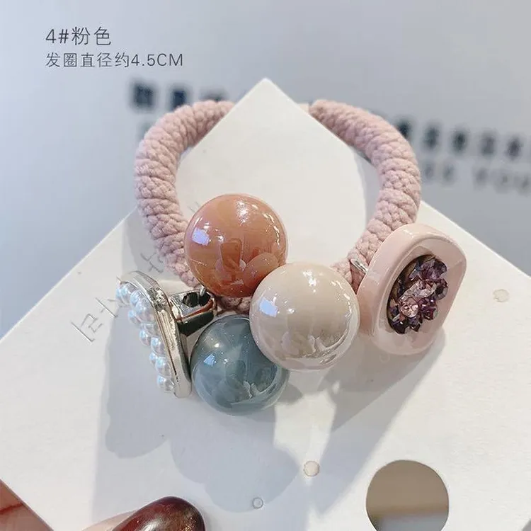 简约圆球学生气质彩色可爱甜美清新发饰布艺橡皮非属日韩职轻风