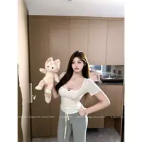 ZJ麦770771【娇欲韩女】纯欲温柔吊带百搭背心显瘦高腰直腿长裤