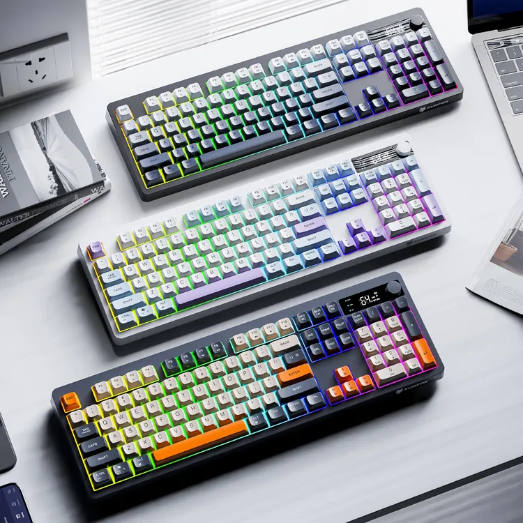 炫银狐TK100无线蓝牙双模键盘台式电脑笔记本通用办公家用拼色USB