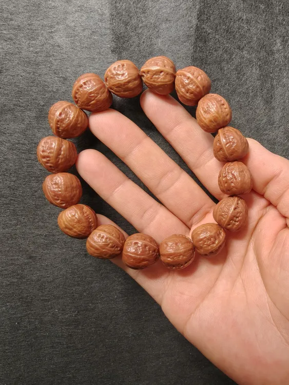 橘皮正三角小桃心核桃手串一物一图三边同尺寸都是16MZ022