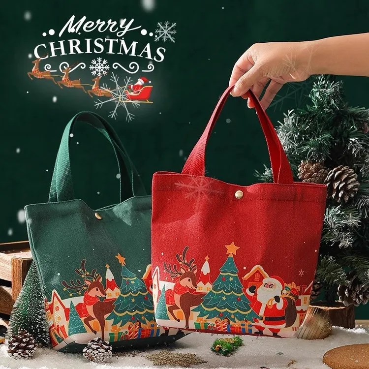 帆布袋礼品袋手提帆布袋伴手礼必备圣诞圣诞袋圣诞帆布袋礼盒