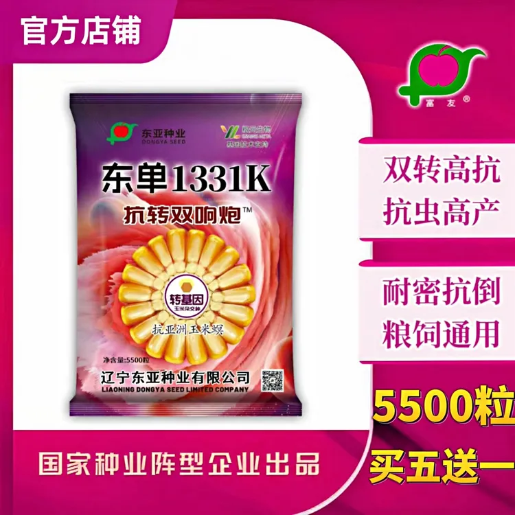 东单1331k 玉米种子 抗转双响炮 高产耐密植 高抗倒伏 矮杆大棒