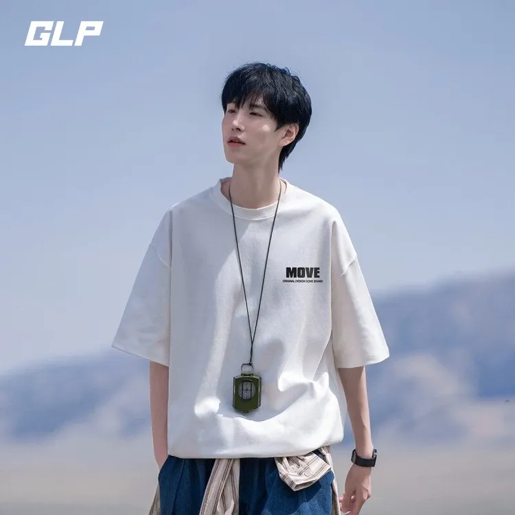 夏季纯棉短袖t恤男潮牌宽松印花休闲体恤美式潮流百搭半袖上衣服