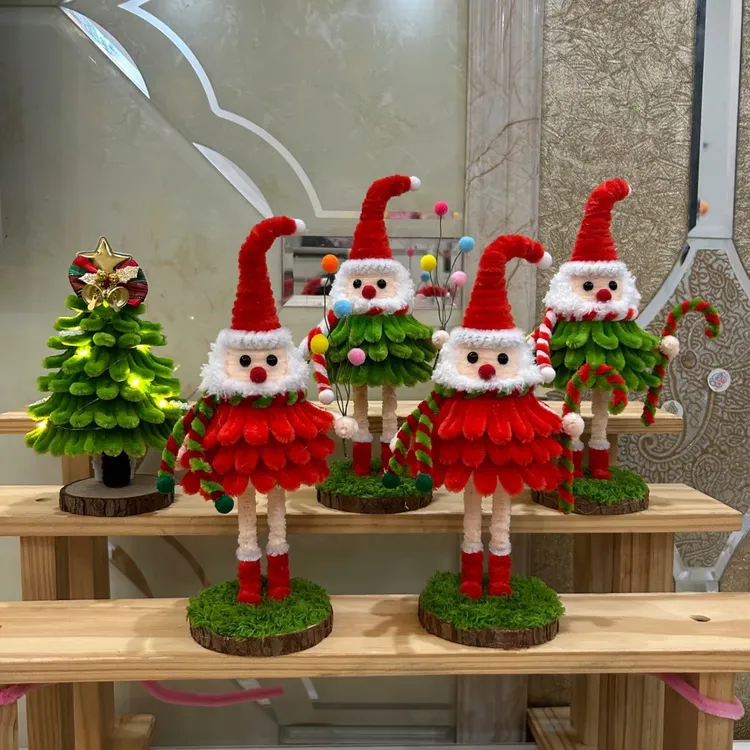 圣诞节圣诞老人扭扭棒手工材料包圣诞树氛围摆件装饰品沙龙活动