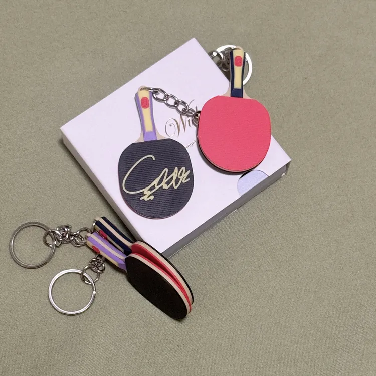 爆款乒乓球拍背包挂件乒乓球拍钥匙扣迷你挂件球迷礼物书包挂件