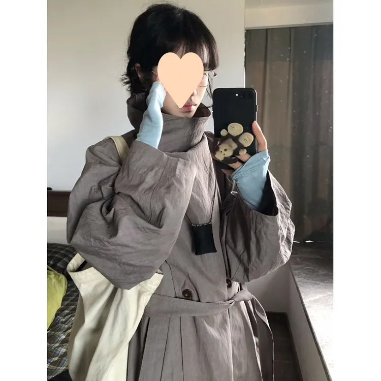 夏洛克天才女友 高智感复古立领风衣简约中性通勤气质小众大衣春