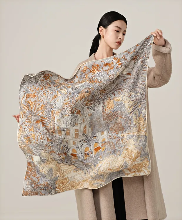 加禾【福宝】重磅新款 丝毛女士围巾披肩丝巾