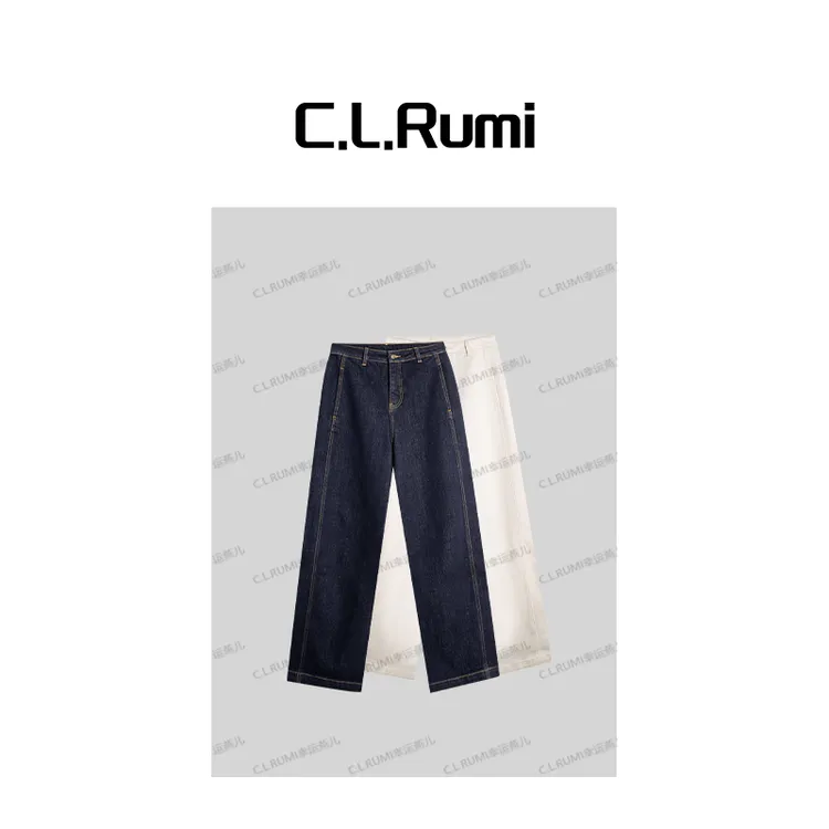 【Rumi精品】“锦鲤牛仔”25早秋百搭宽松显瘦立体裁剪牛仔裤7135kz