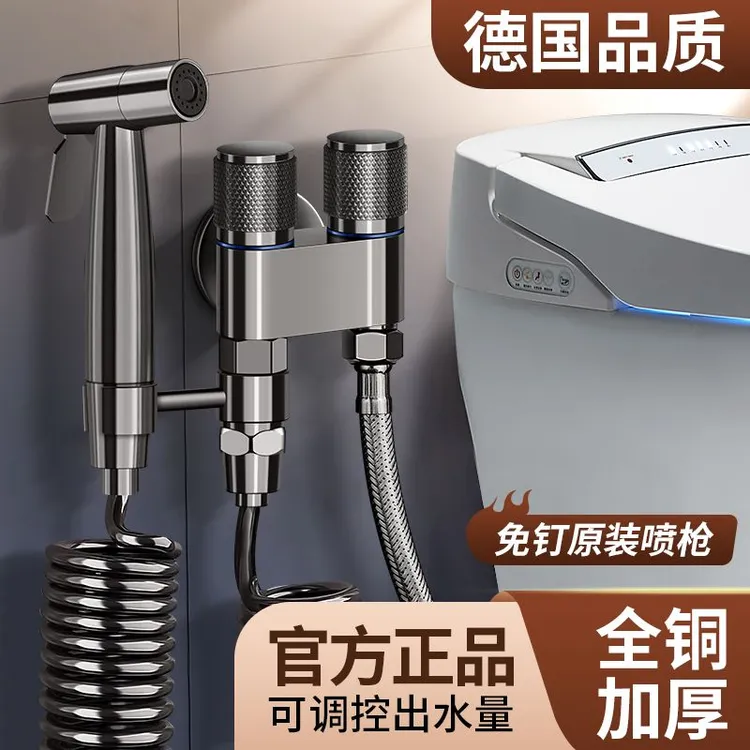 全铜马桶伴侣冲洗喷枪高压喷头家用带角阀卫生间厕所增压冲洗水枪