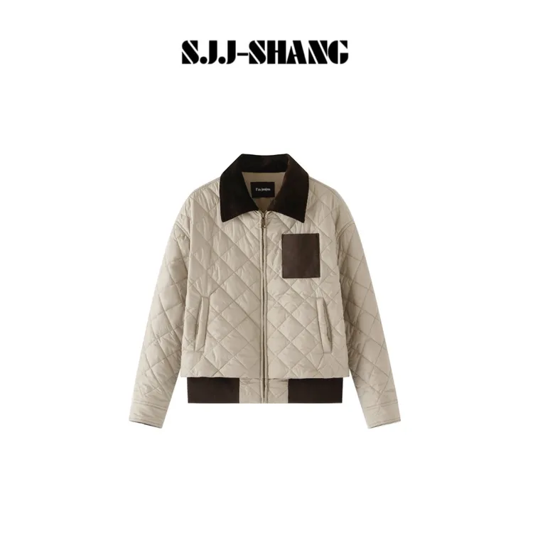 SJJ-SHANG【拼色棉服】罗威威重磅3M棉菱格纹绗缝棉服q136113p