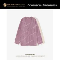 凝慧【云织雾眠】进口山羊绒慵懒风软糯V领镂空麻花百搭针织衫JT251