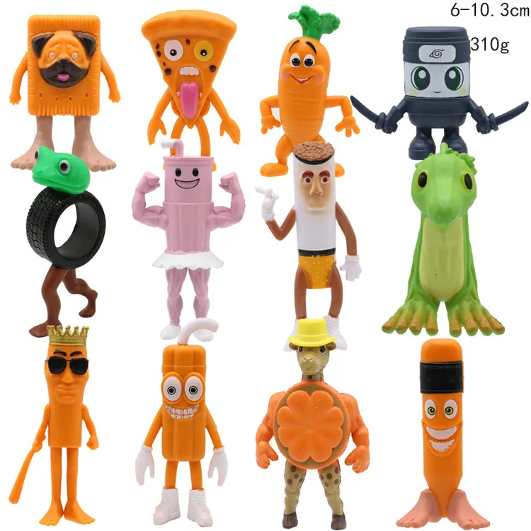 通通通山海经家族新角色手办大脚丝瓜墨镜木棍人公仔摆件模型玩具