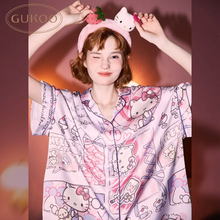 Gukoo/果壳发箍HelloKitty联名发饰新款毛绒可爱女士洗漱发箍