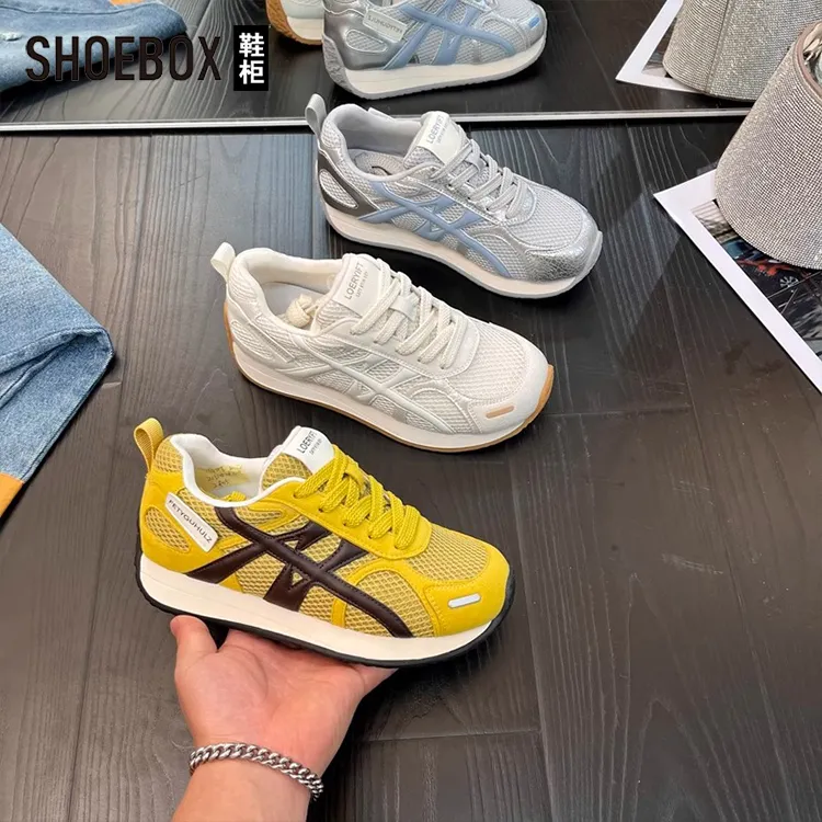 SHOEBOX鞋柜轻便软底显脚小德训鞋女2025秋季新款休闲百搭阿甘鞋