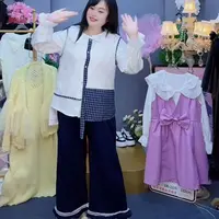 LL琳氛围感蕾丝刺绣马甲T恤牛仔阔腿裤套装三件套俏皮减龄2910