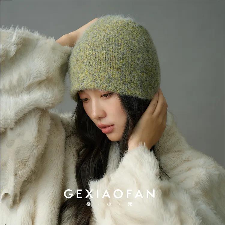 格小梵·秋冬显脸小针织慵懒毛线帽子女大头围显脸小保暖毛线帽女