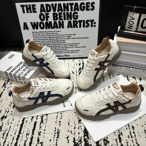 【有单有加绒】厚底复古阿甘鞋女2025秋冬百搭德训鞋低帮小白鞋软底