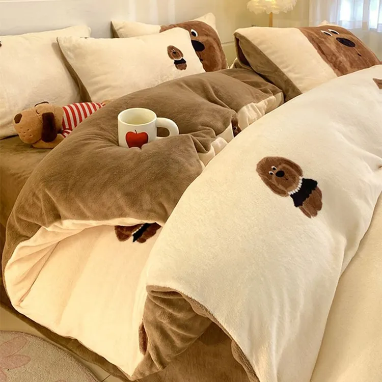 被套单件牛奶绒双面绒冬季加厚男士珊瑚绒被罩1.5x2米x2.3米单人A