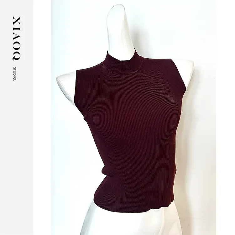 【小Q家】14728简约性感收腰弹力针织背心