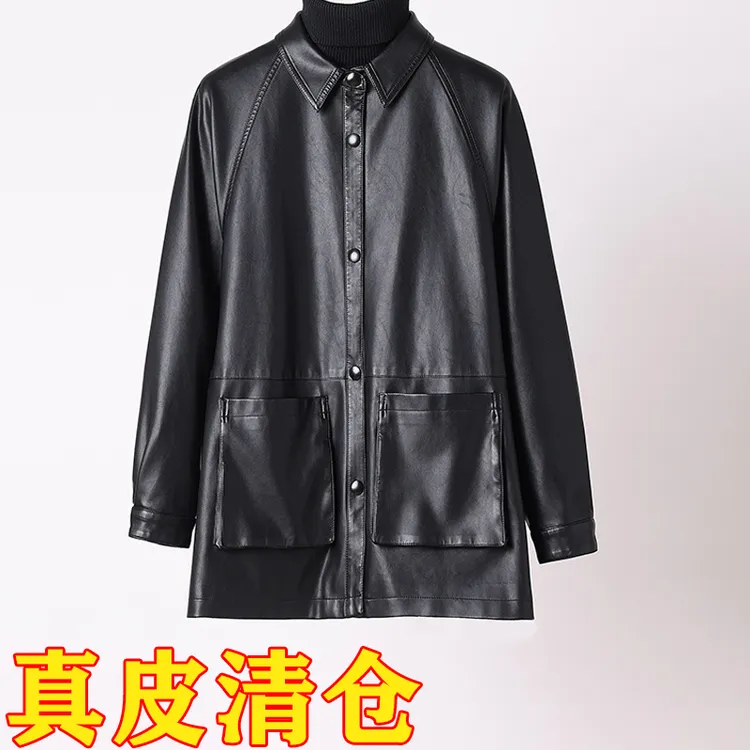 秋冬新款海宁真皮皮衣女短款时尚宽松显瘦羊皮夹克休闲百搭外套潮