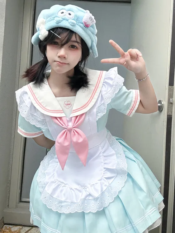 小蓝樱套装甜猫酱原创正版水手服jk制服校供学院风短袖夏季日系