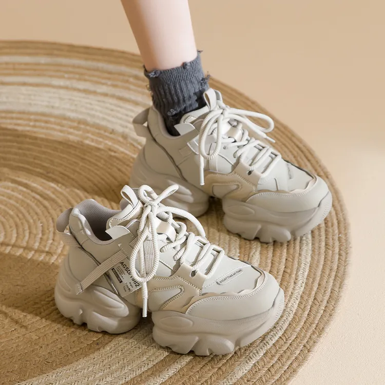 奥古狮登老爹鞋女2024春季新款休闲鞋时尚厚底复古炸街松糕运动鞋