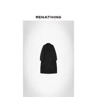 【RENATHING】翻领廓形双排扣长款风衣外套