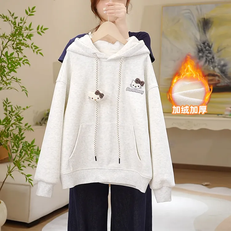 【品牌断码清仓】女童连帽卫衣加绒加厚2025秋冬新款衣服Q63375