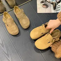 新款勃肯单鞋女2025新款百搭时尚圆头浅口平底软底女鞋xc3619