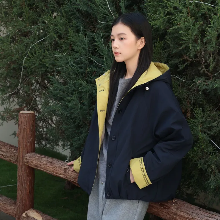 麻享【刺绣棉服】匹马棉加绒重工刺绣防泼水超热连帽外套FSY51293